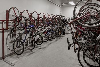 Heated indoor bicycle storage